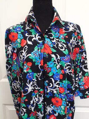 Connections Men's Floral Button Down Shirt Size Large